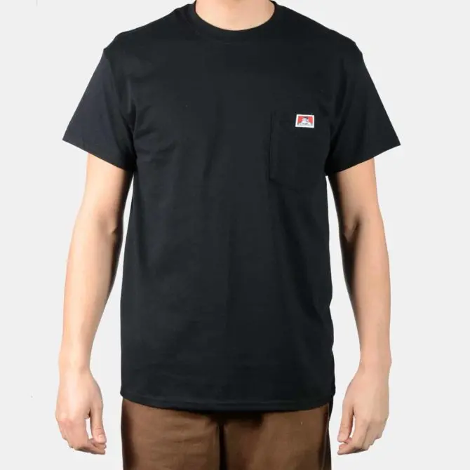 Classic Ben Davis Black T-Shirt Featuring a Functional Chest Pocket