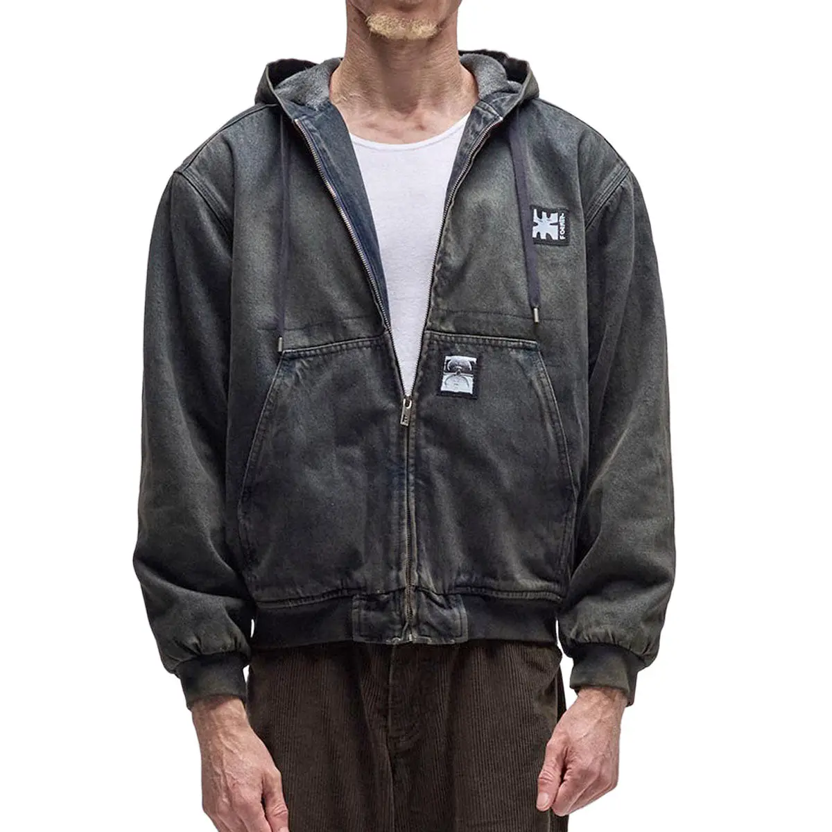 Former Enigma Hooded Denim Jacket - Dark Blue 1