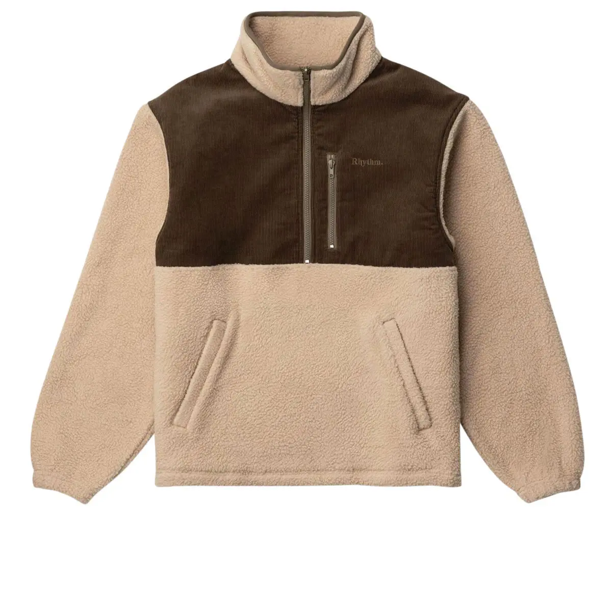 Rhythm Dune Half Zip Sweatshirt - Tobacco 1