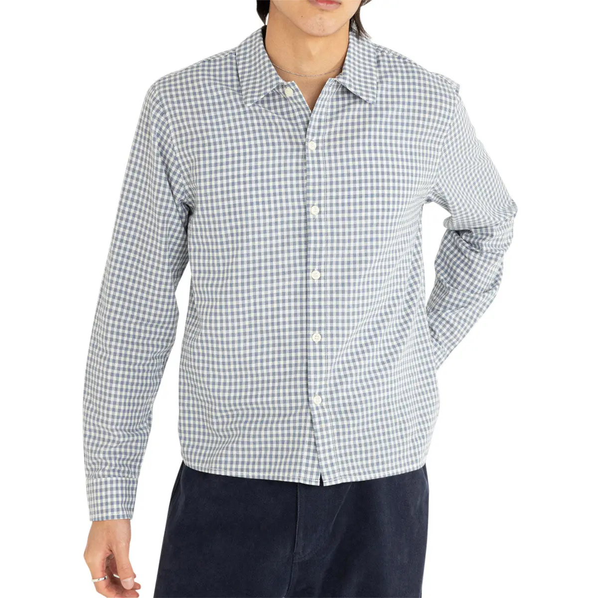 Rhythm Azul Check Long Sleeve Shirt - Blue 1
