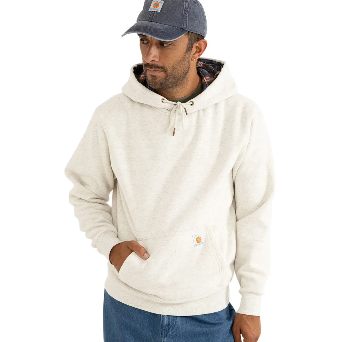 Rhythm Flannel Fleece Hoodie - Ecru 1