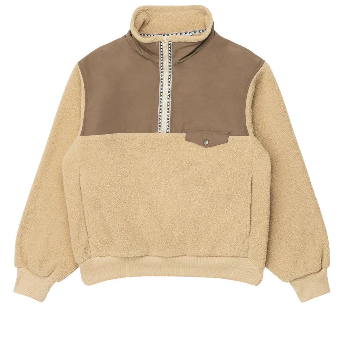 Rhythm Pfeiffer Sherpa Fleece Sweatshirt - Oak 1