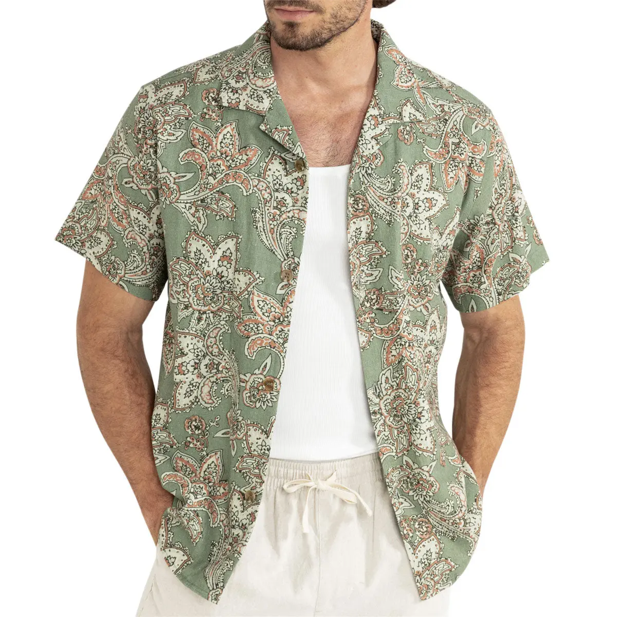 Rhythm Paisley Shirt - Green Tea 1