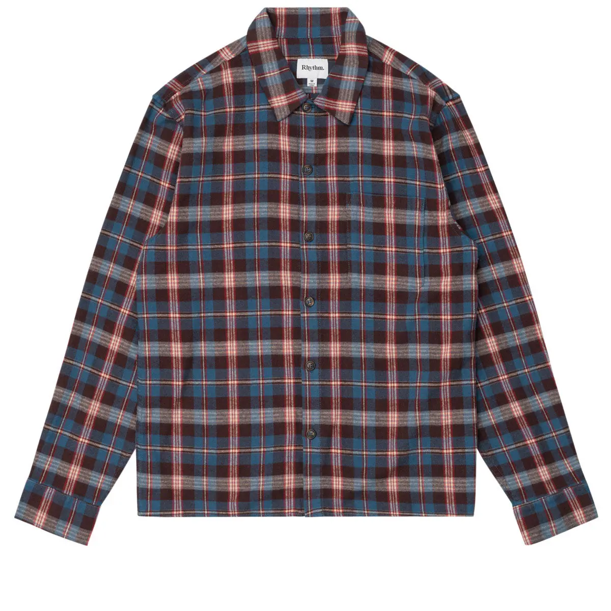Rhythm Kern Long Sleeve Flannel Shirt - Chocolate 1