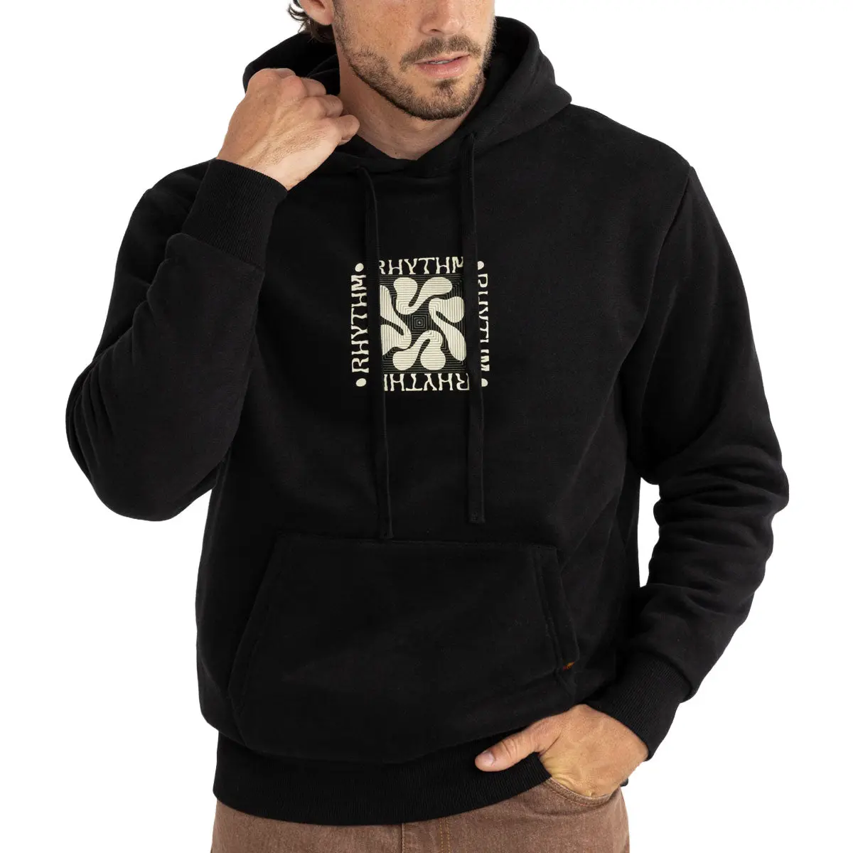 Rhythm Grange Fleece Hoodie - Black 1