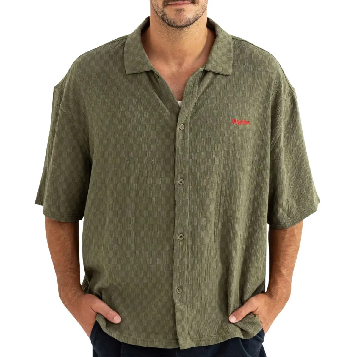 Rhythm Wash Check Relaxed Shirt - Green 1