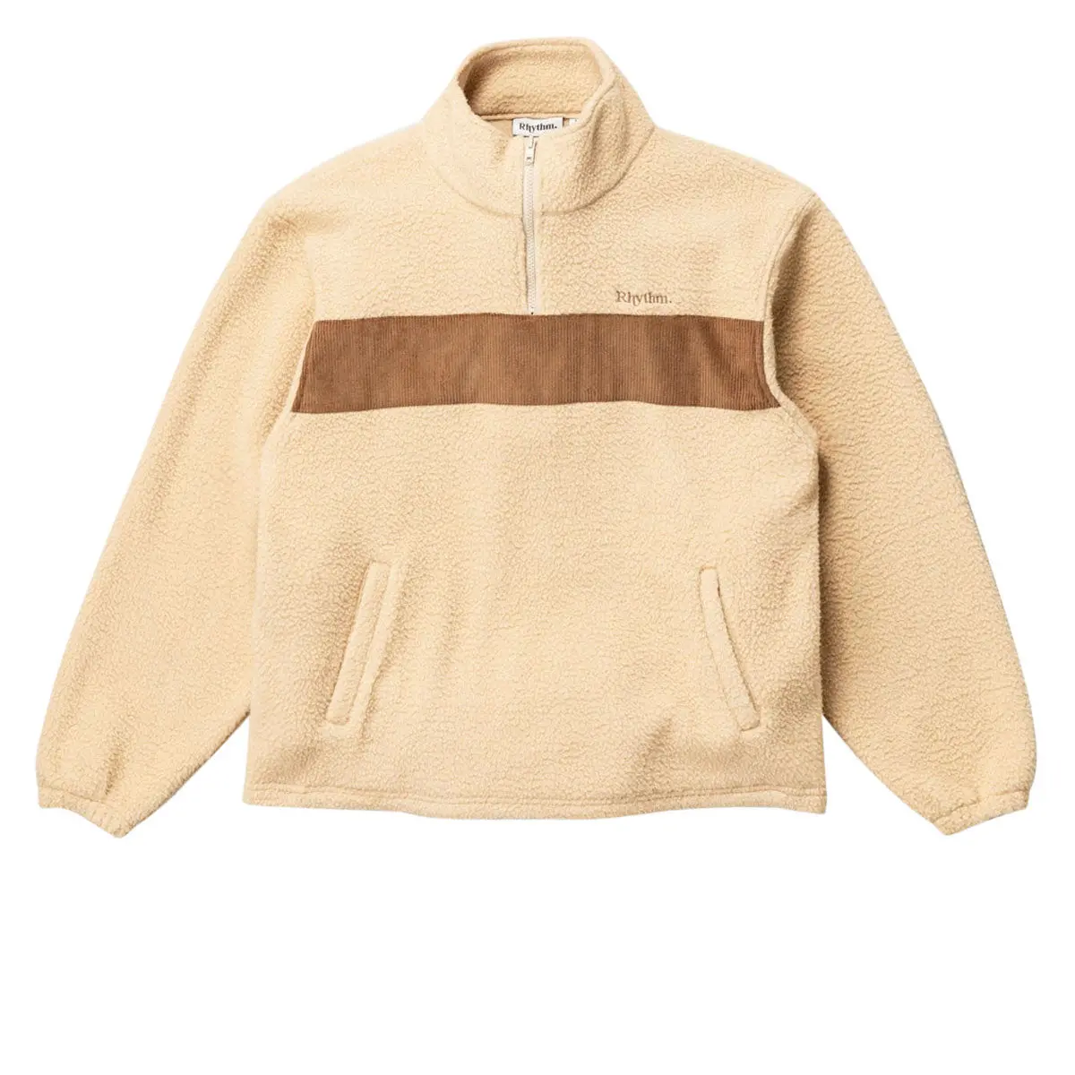 Rhythm Essential Quater Zip Sweatshirt - Ecru 1