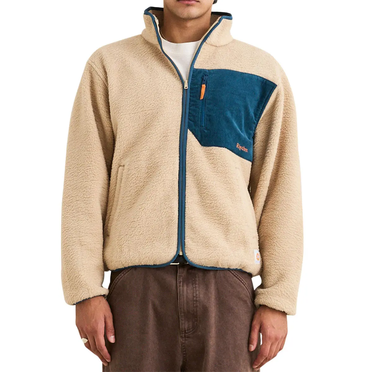 Rhythm Trail Zip Thru Fleece Sweatshirt - Sand 1