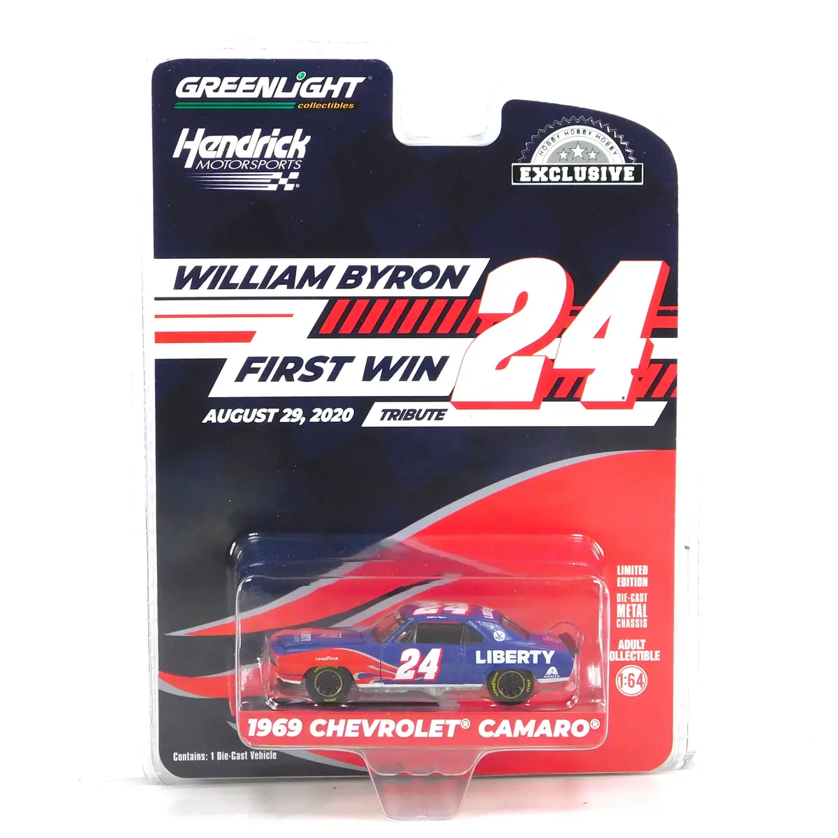 Hobby Exclusive 30496 1969 Chevrolet Camaro William Byron First Win 1:64 Diecast 1