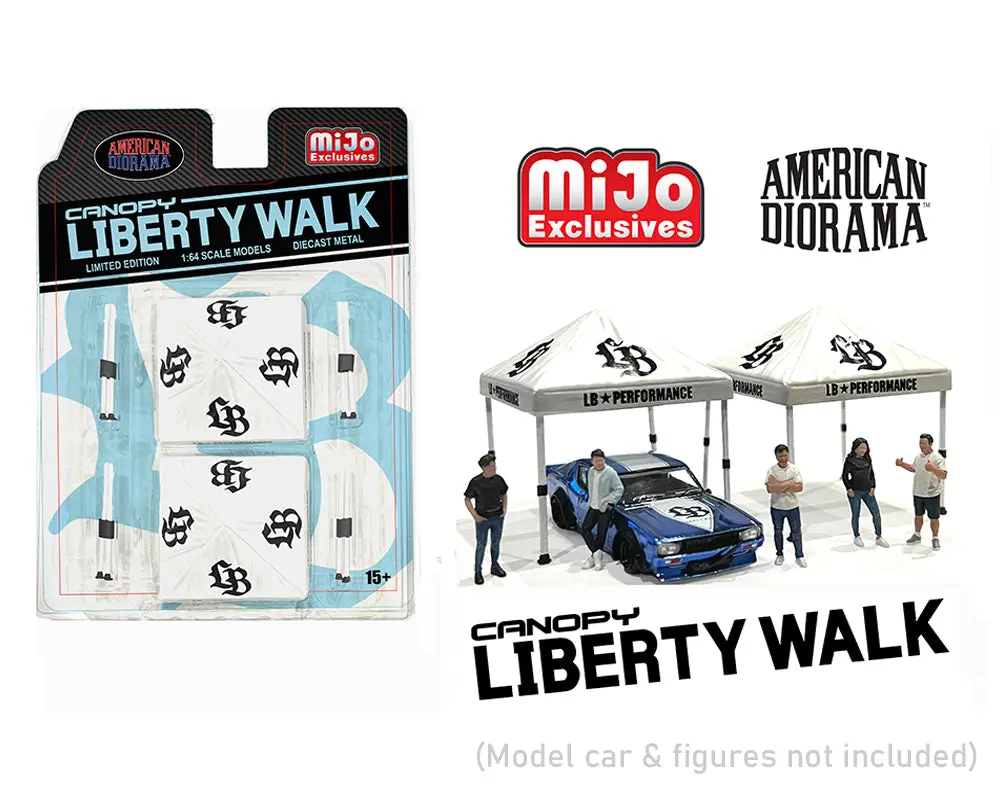 (Coming Soon) American Diorama 1:64 Canopy Liberty Walk – White – Mijo Exclusives 1