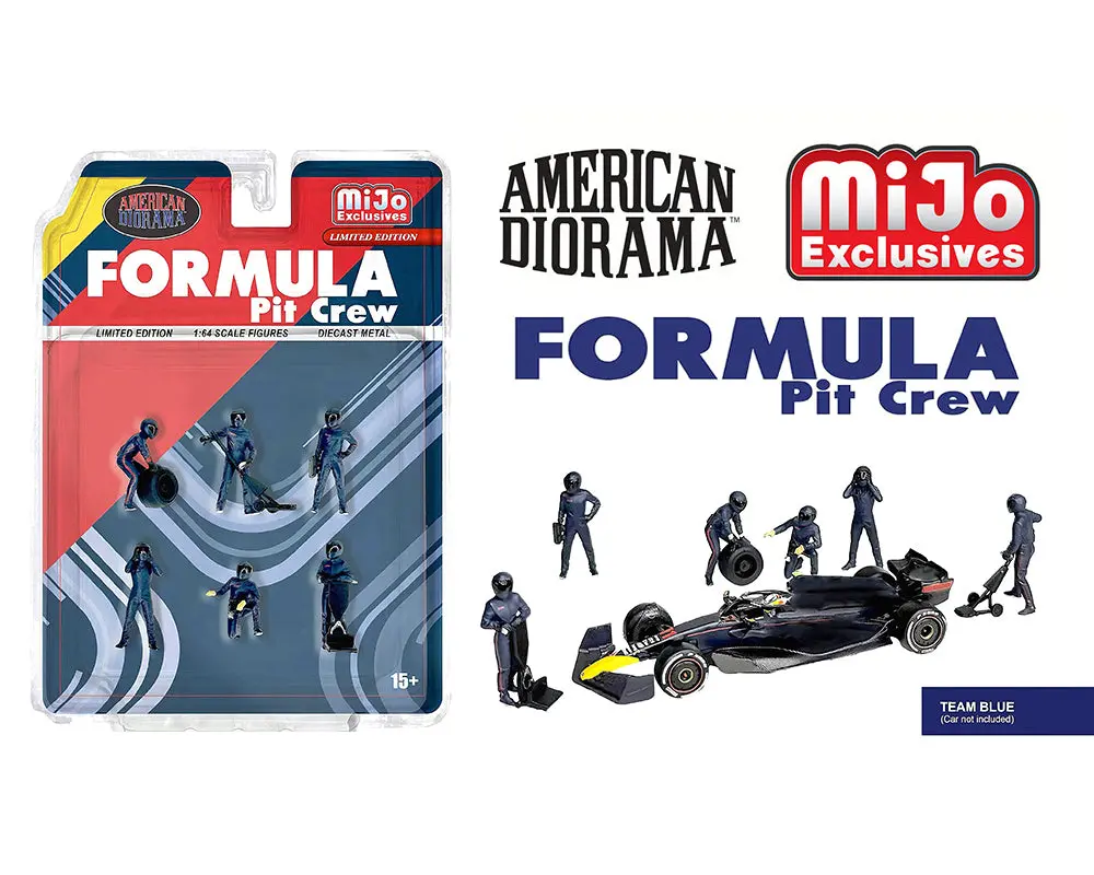 (Coming Soon) American Diorama 1:64 Figures Formula Pit Crew – Team Blue – Mijo Exclusives 1