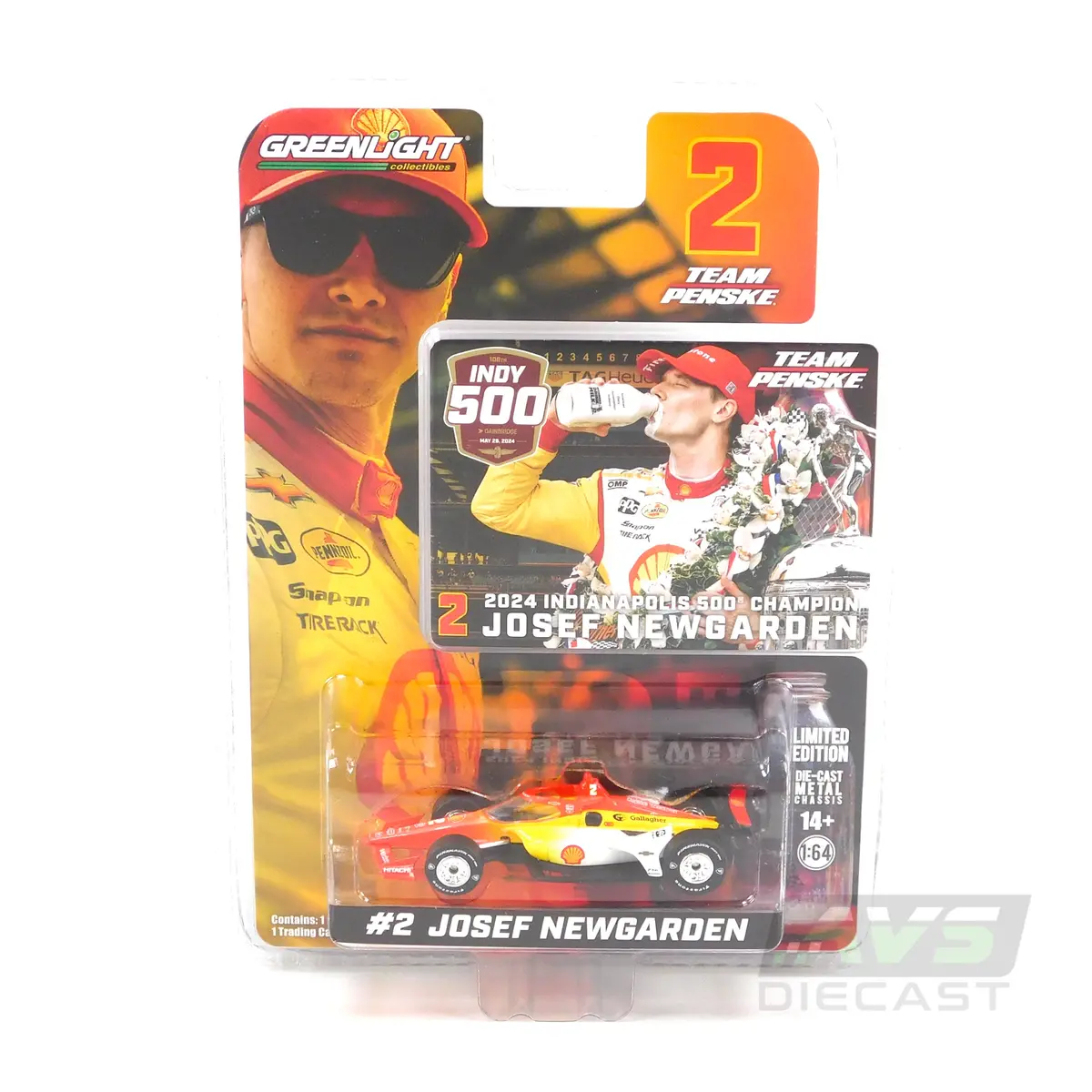 Indycar 11614 Josef Newgarden 2024 #2 Shell Oil Indy 500 Champion 1:64 Diecast 1