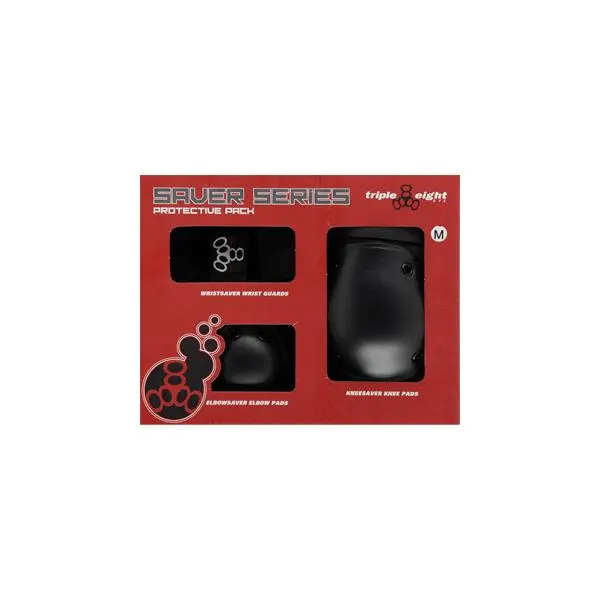 Triple Eight Saver Series High Impact 3 Pack Of Pads - Black 1