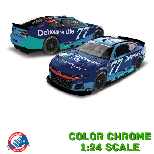 *Preorder* Carson Hocevar 2025 Delaware Life Color Chrome 1:24 Nascar Diecast 1