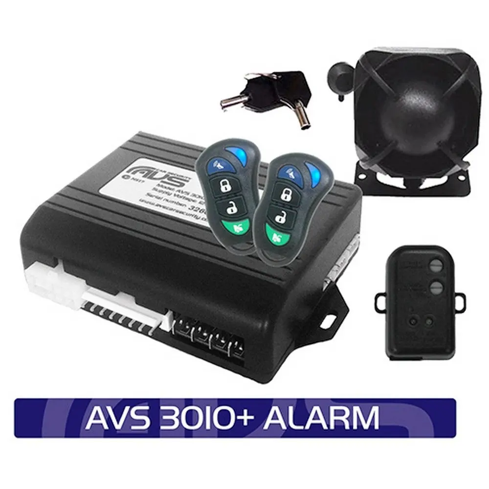 Avs 3010+ Alarm With Immobiliser + Battery Back Up Siren & Shock Sensor 1