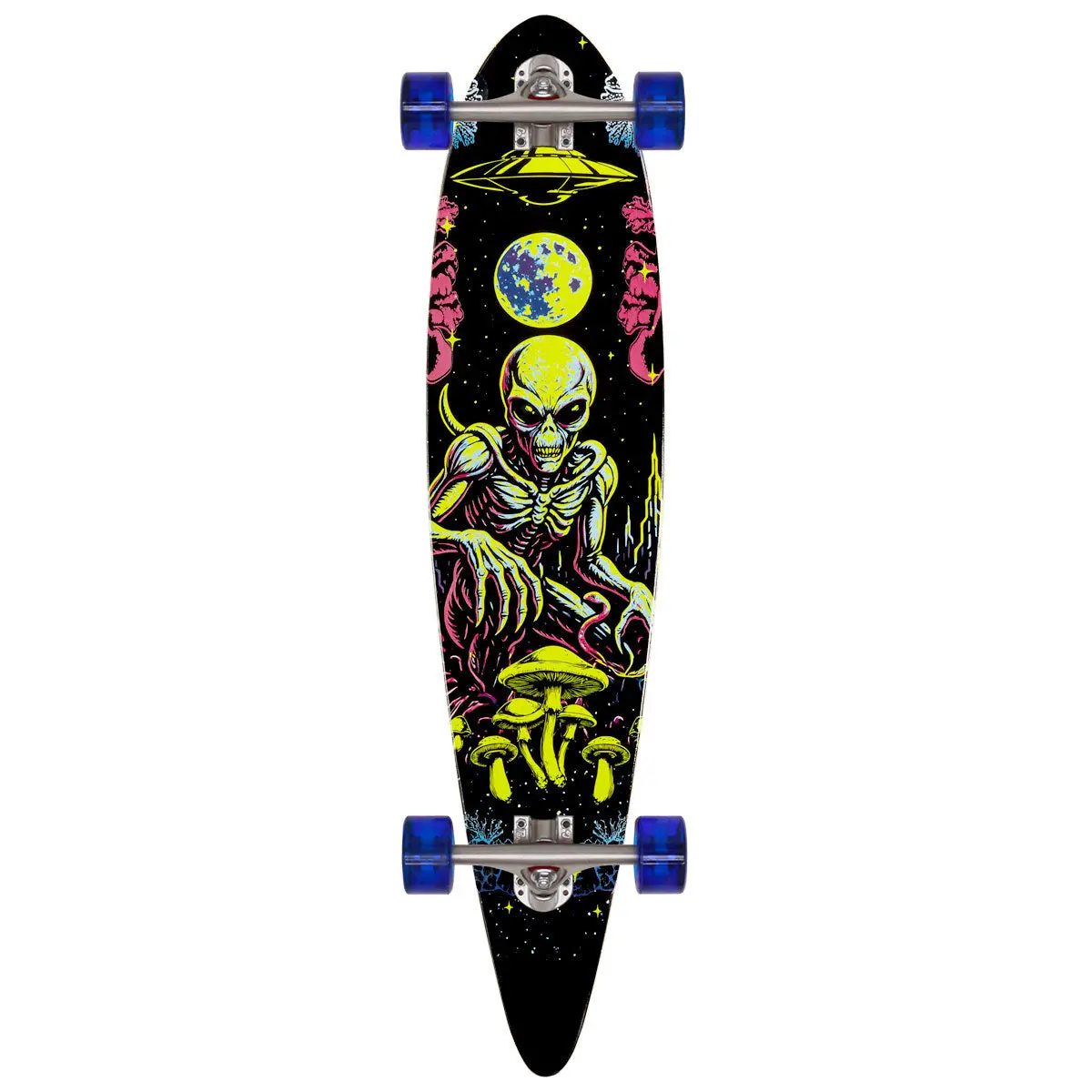Daddies Mall Poster Blacklight Pintail Longboard Complete - Black/Glow 1