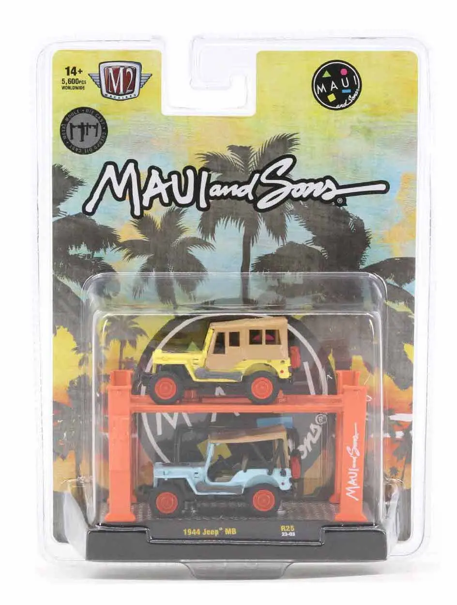1944 Jeep Mb Maui & Sons M2 Machines 1:64 Scale Auto Lifts Release 25 1