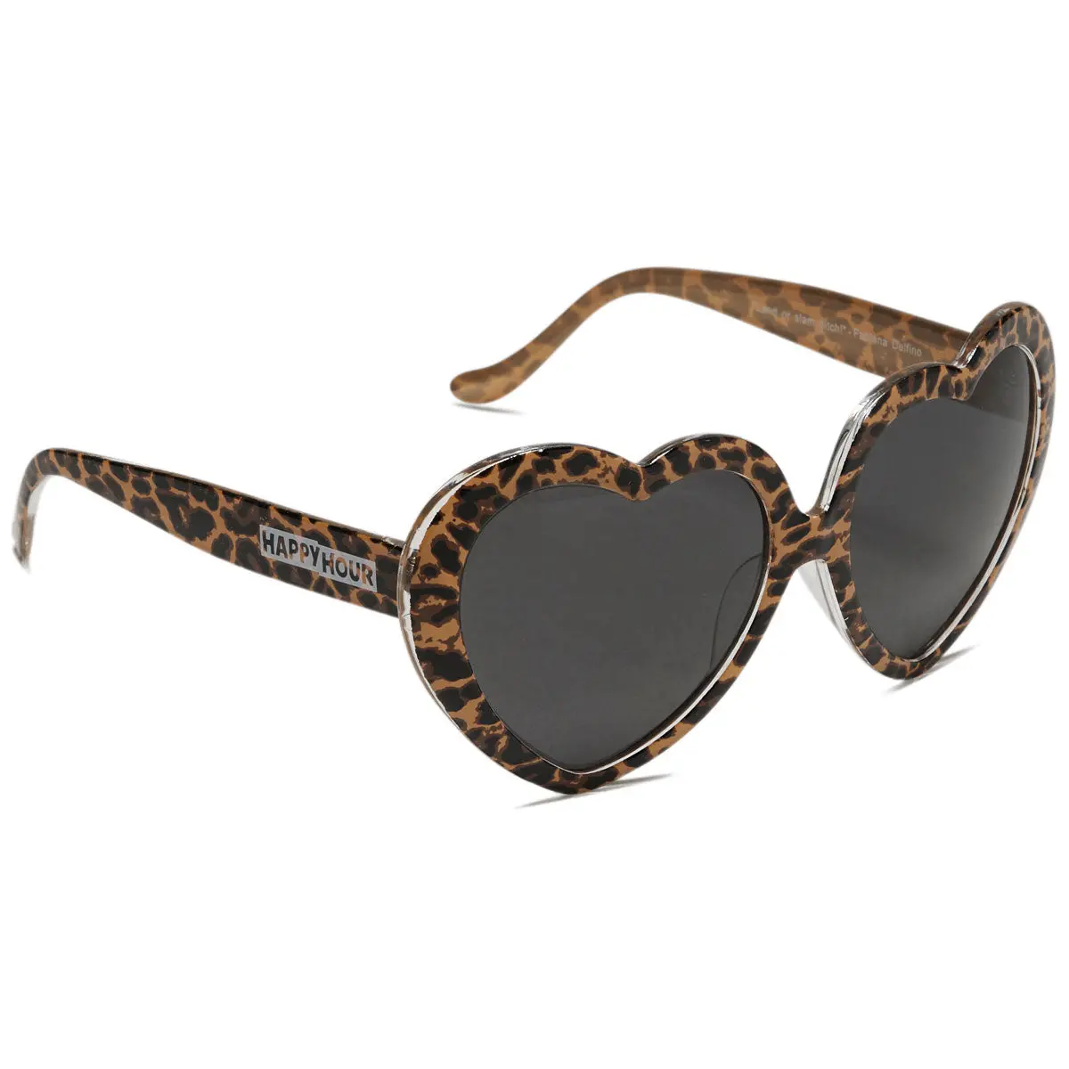Happy Hour Heart On Sunglasses - Leopard/Delfino 1