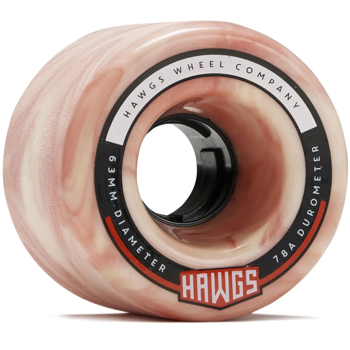 Hawgs Fatty 78A Stone Ground Longboard Wheels - Pink/White - 63Mm 1