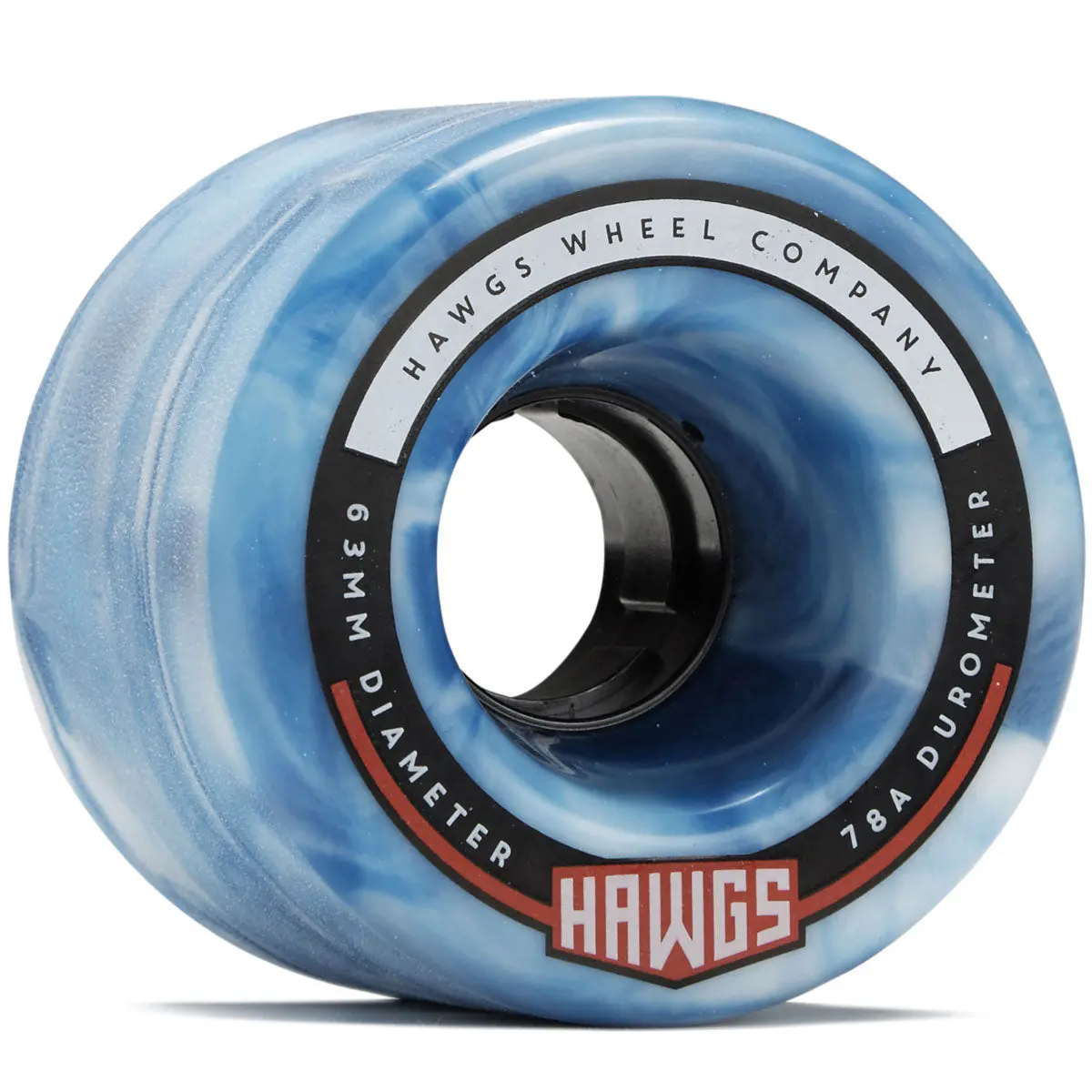 Hawgs Fatty 78A Stone Ground Longboard Wheels - Sky Blue Swirl - 63Mm 1