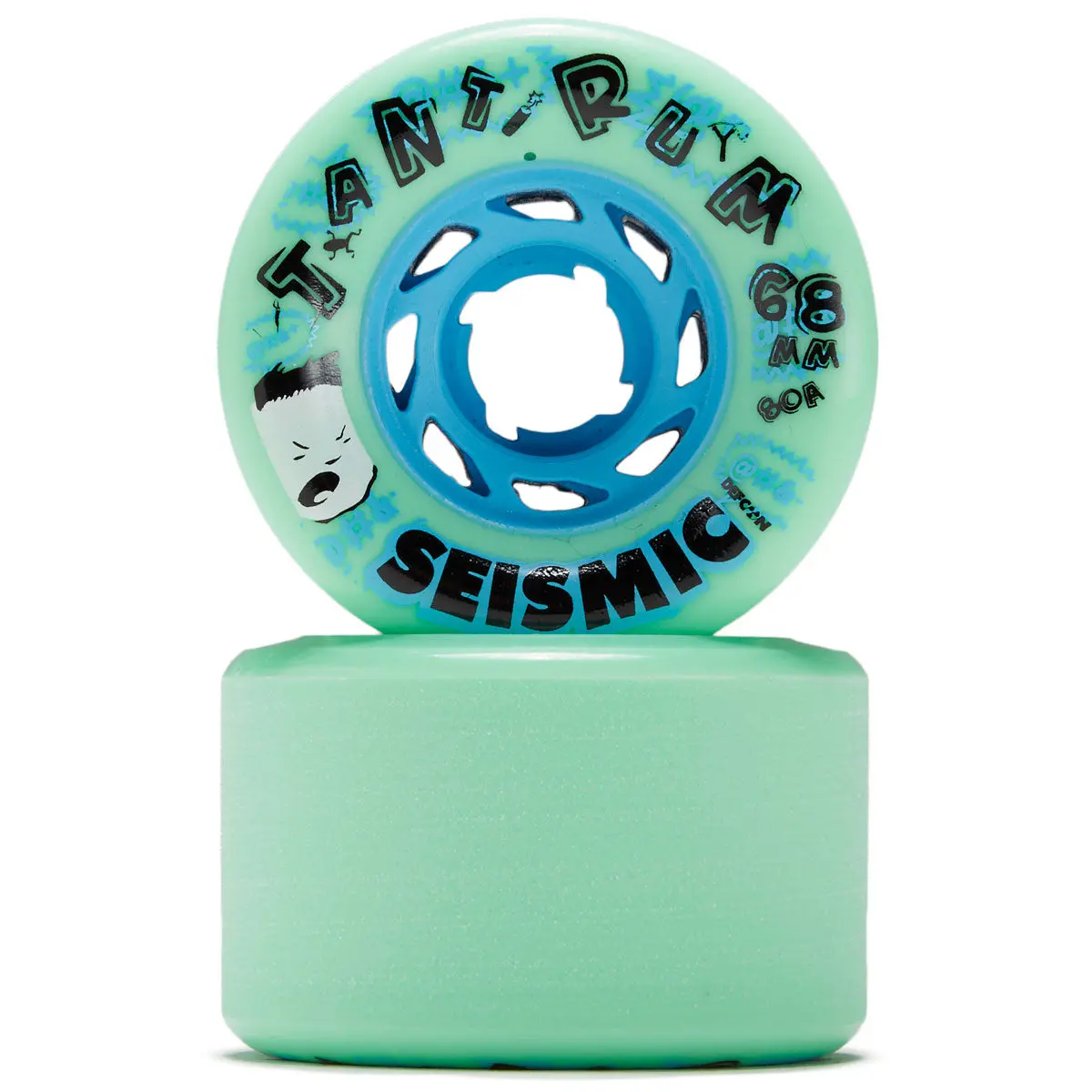 Seismic Tantrum 80A Longboard Wheels - Mint - 68Mm 2