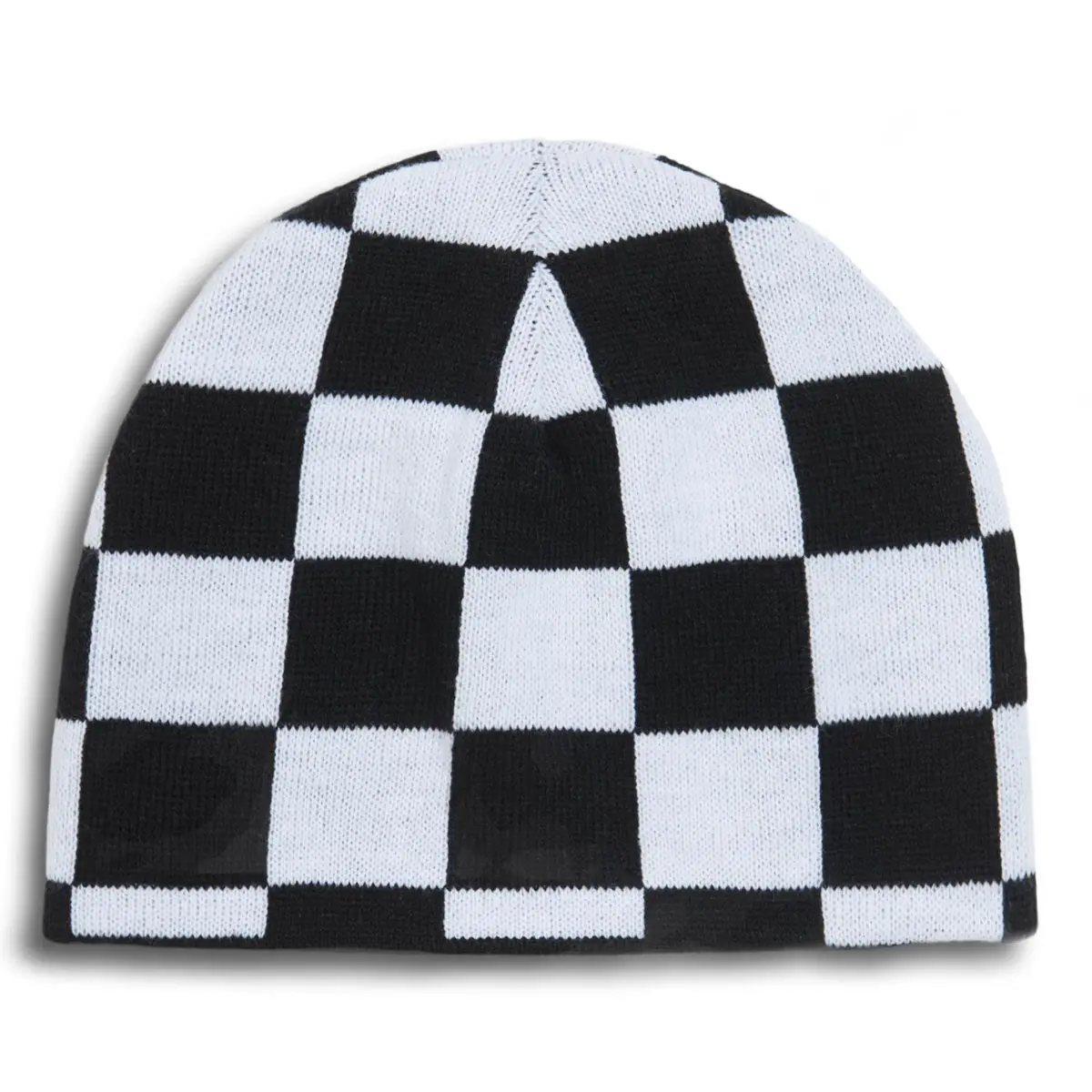 Ccs Reversible Checkerboard Skully Beanie - Black/White 1