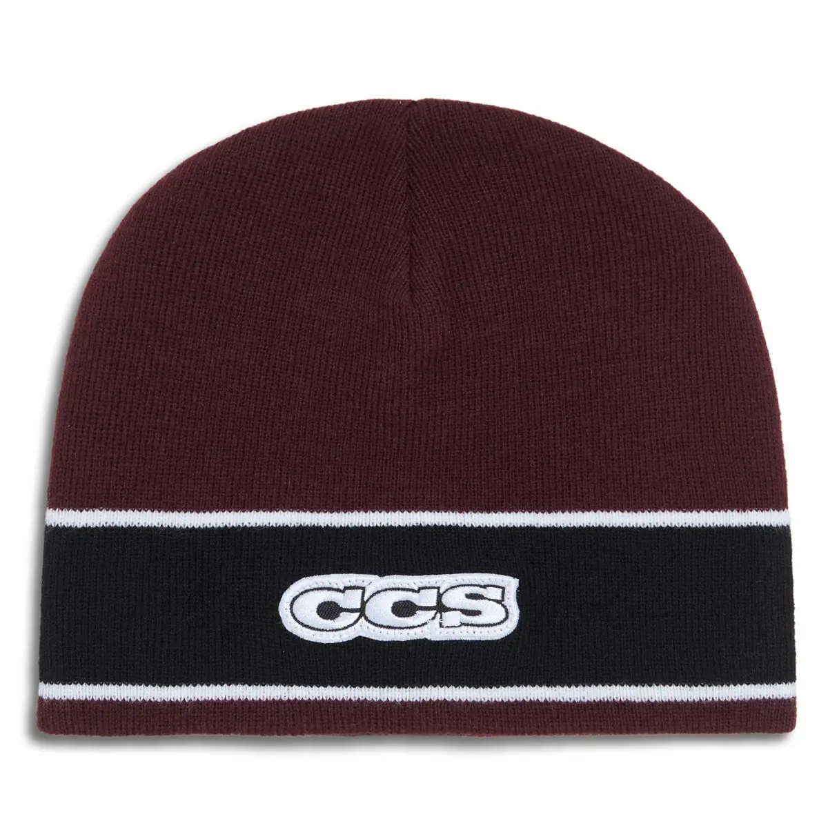 Ccs Icon Skully Beanie - Maroon/Black 1