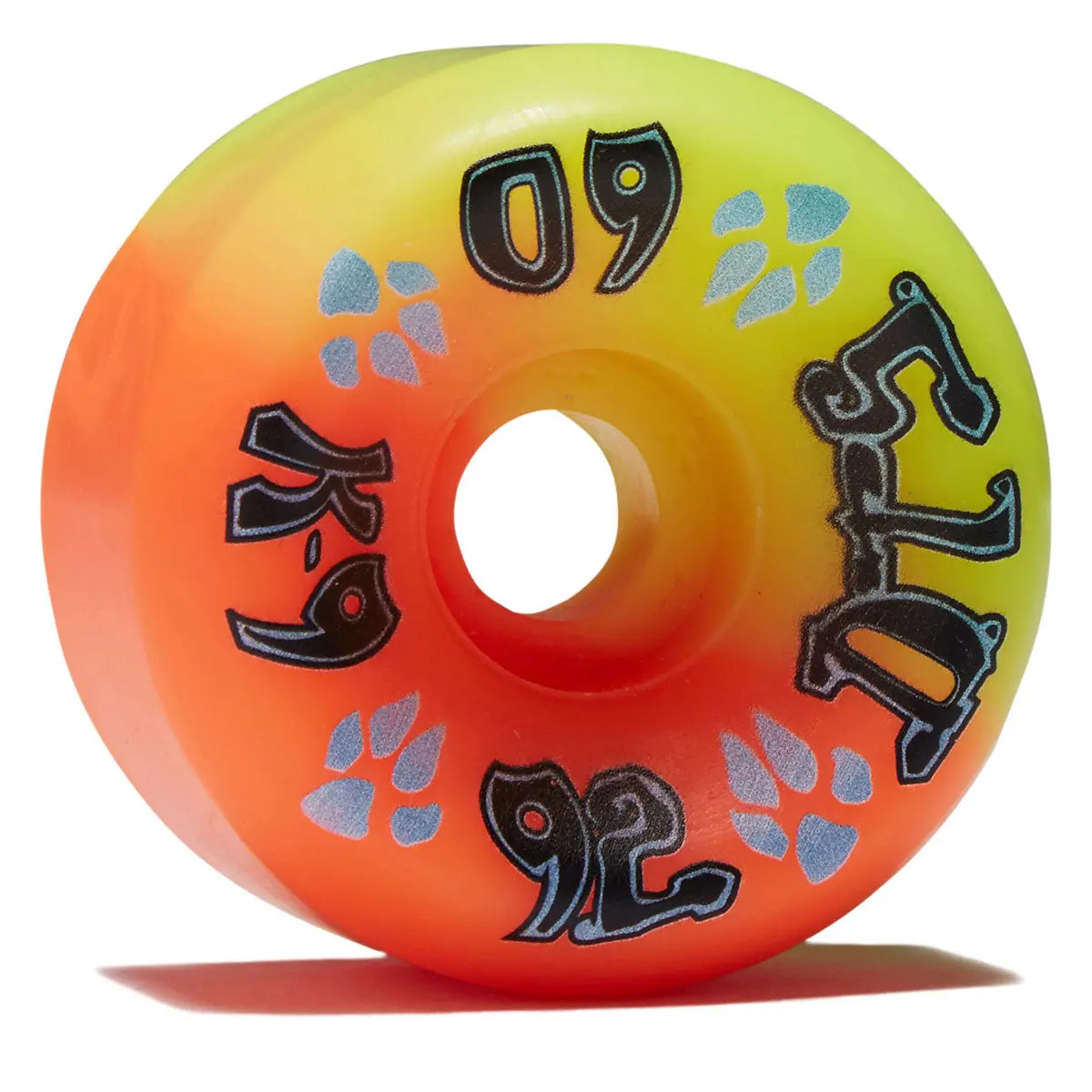 Dogtown K-9 80S 92A Skateboard Wheels - Neon Yellow/Neon Orange - 60Mm 1