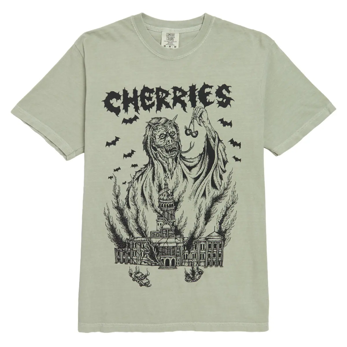 Cherries B.I.D. T-Shirt - Sage 1