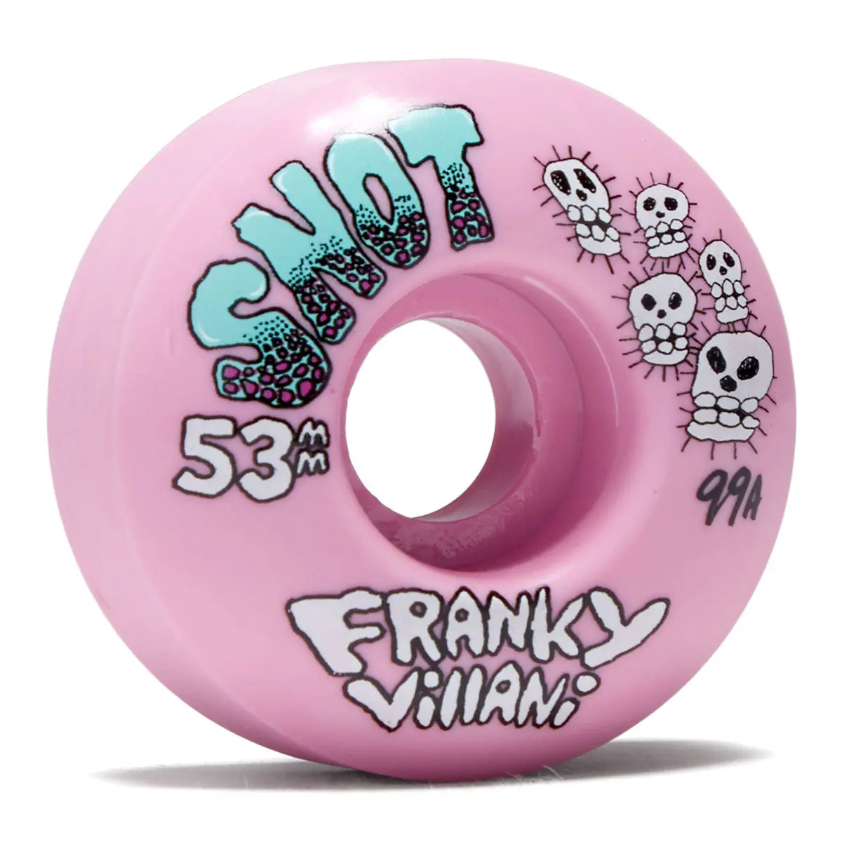 Snot Franky Villani Skulls 99A Skateboard Wheels - Pink - 53Mm 1