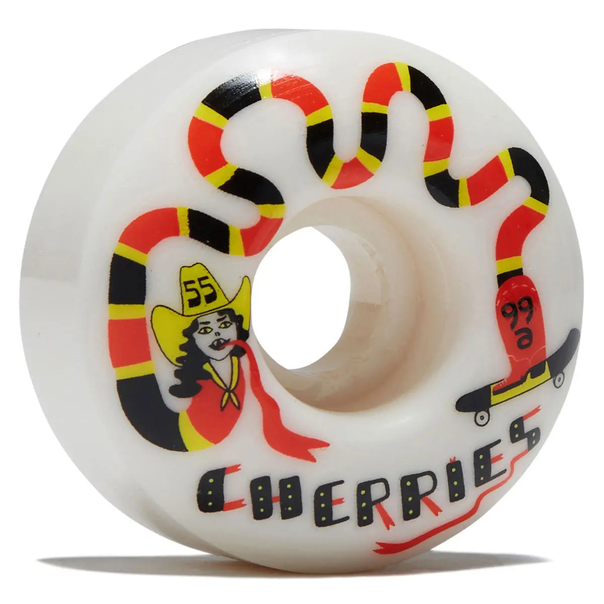 Cherries Boot Skoots Classic Shape 99A Skateboard Wheels - White - 55Mm 1