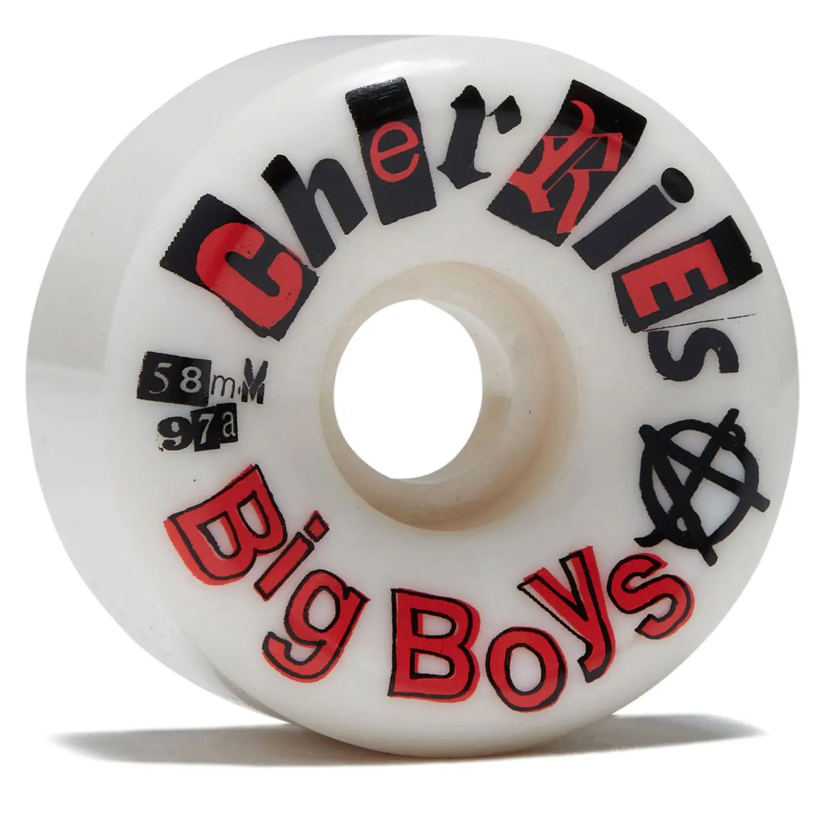 Cherries Big Boys Wide Conical Shape 97A Skateboard Wheels - White - 58Mm 1