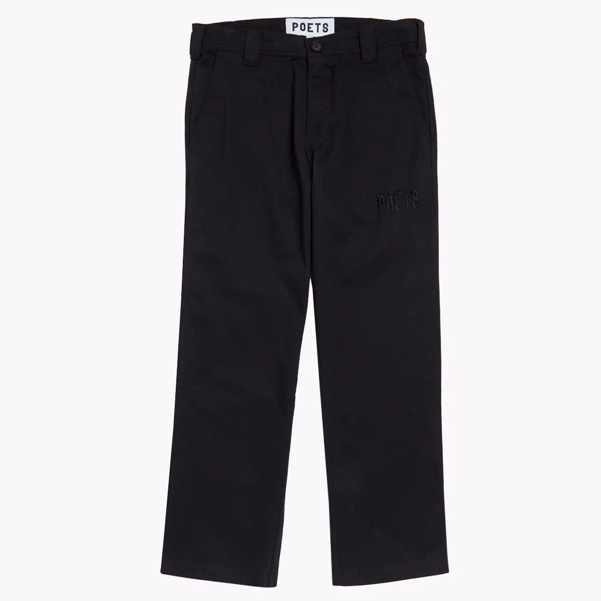 Poets Byrne Embroidered Relaxed Fit Corduroy  Pants - Black 1