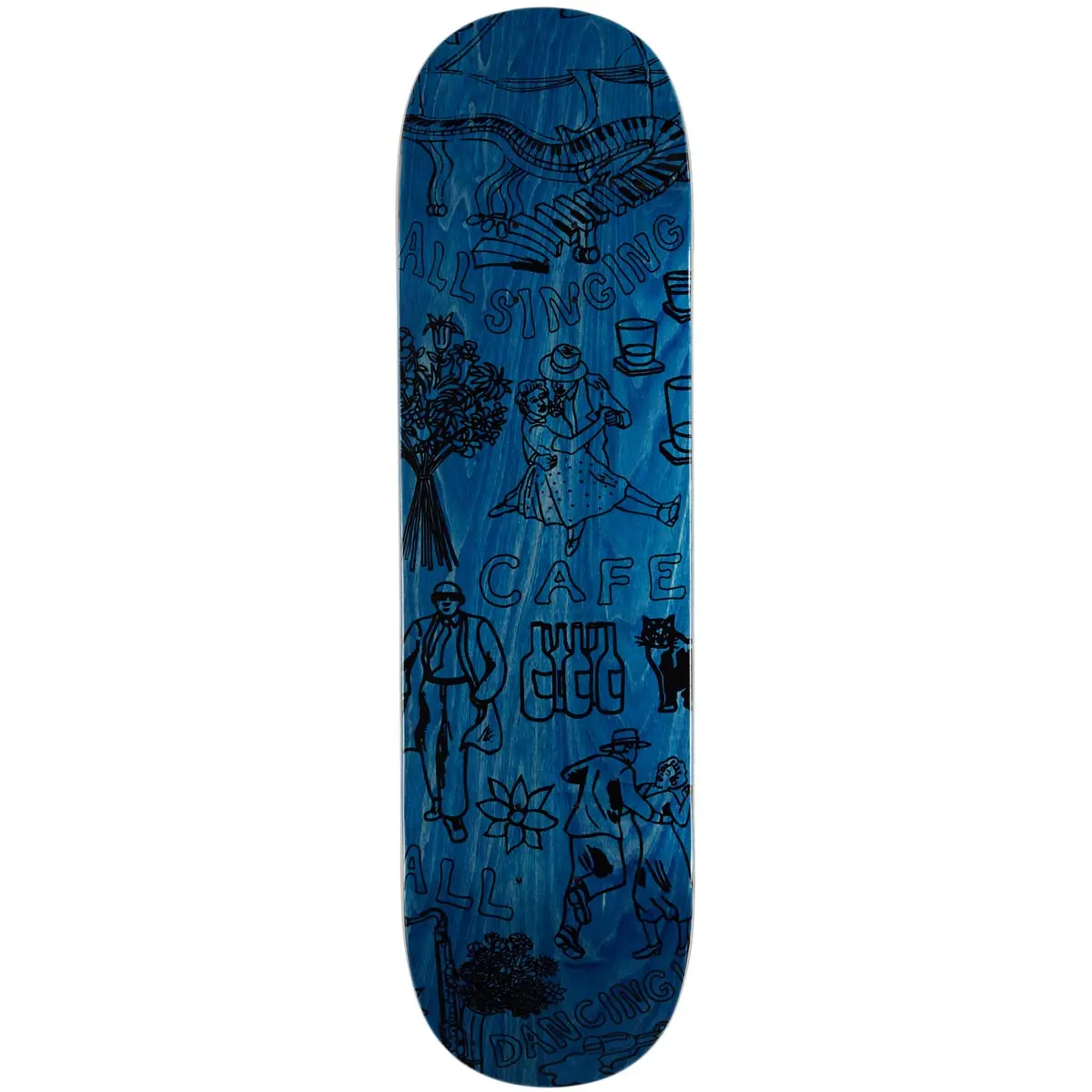 Cafe Gaurab Sketches C2 Shape Skateboard Deck - Blue - 8.25" 1