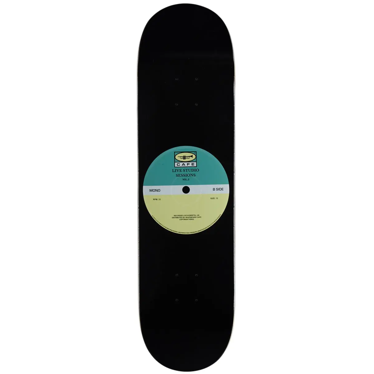 Cafe 45 Retro Edition Skateboard Deck - Teal/Cream - 8.125" 1