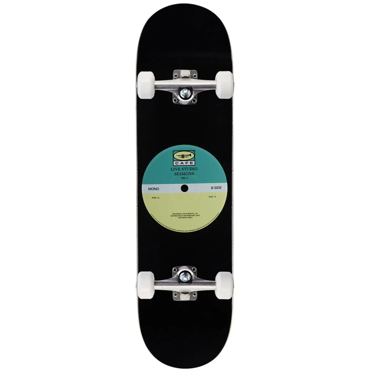 Cafe 45 Retro Edition Skateboard Complete - Teal/Cream - 8.125" 1