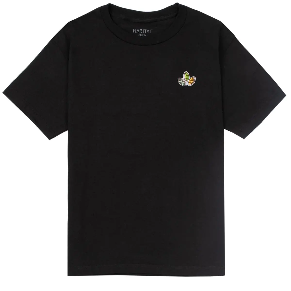 Habitat Leaves Embroidery T-Shirt - Black 1