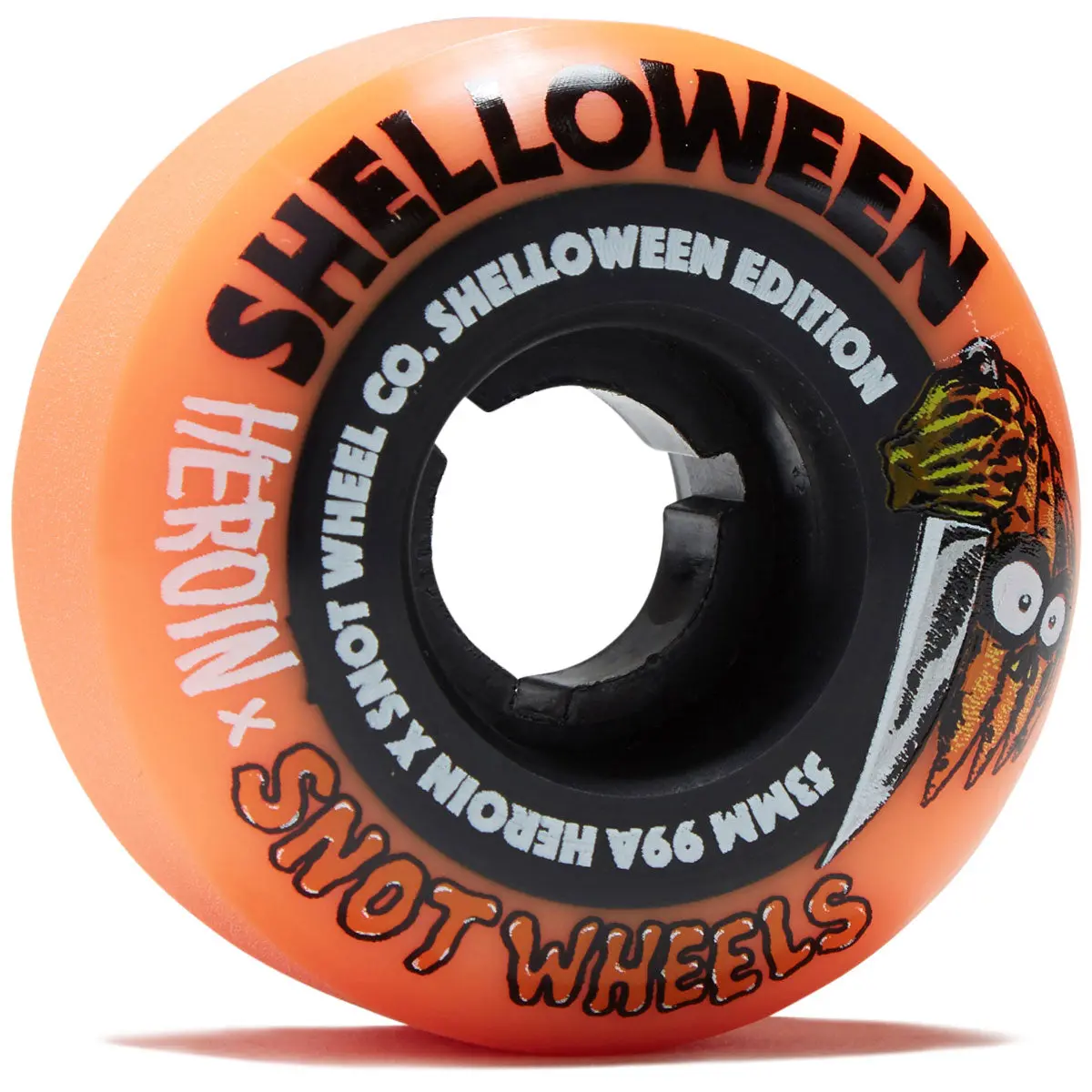 Snot X Heroin Shelloween 99A Skateboard Wheels - Orange/Black - 53Mm 1