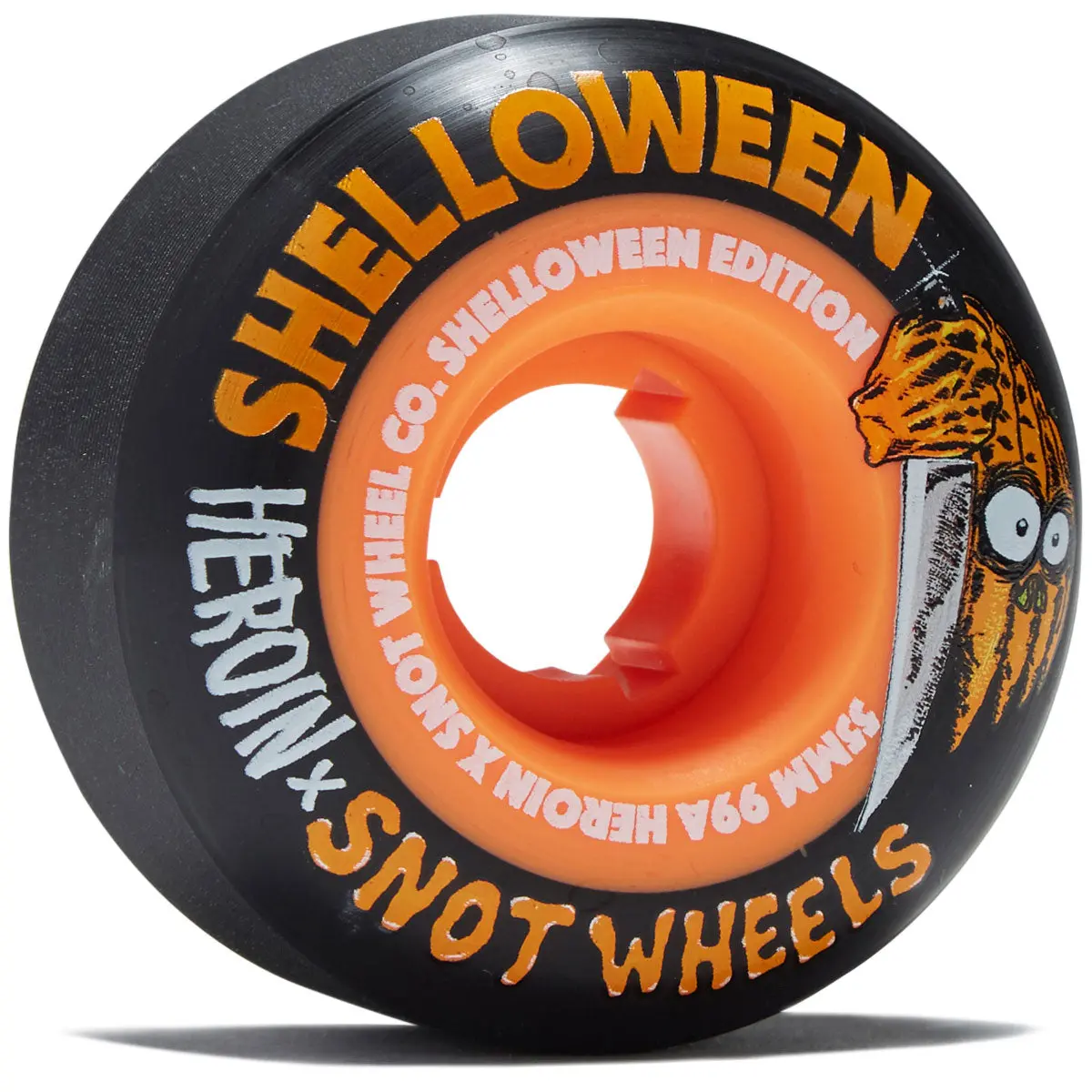 Snot X Heroin Shelloween 99A Skateboard Wheels - Black/Orange - 55Mm 1