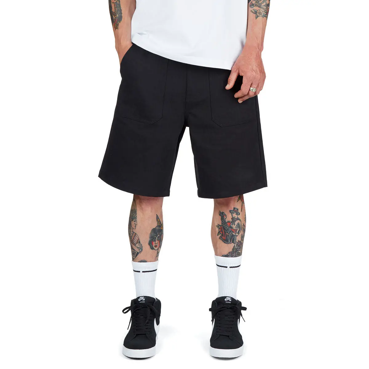 Ccs Surplus Herringbone Shorts - Black 1
