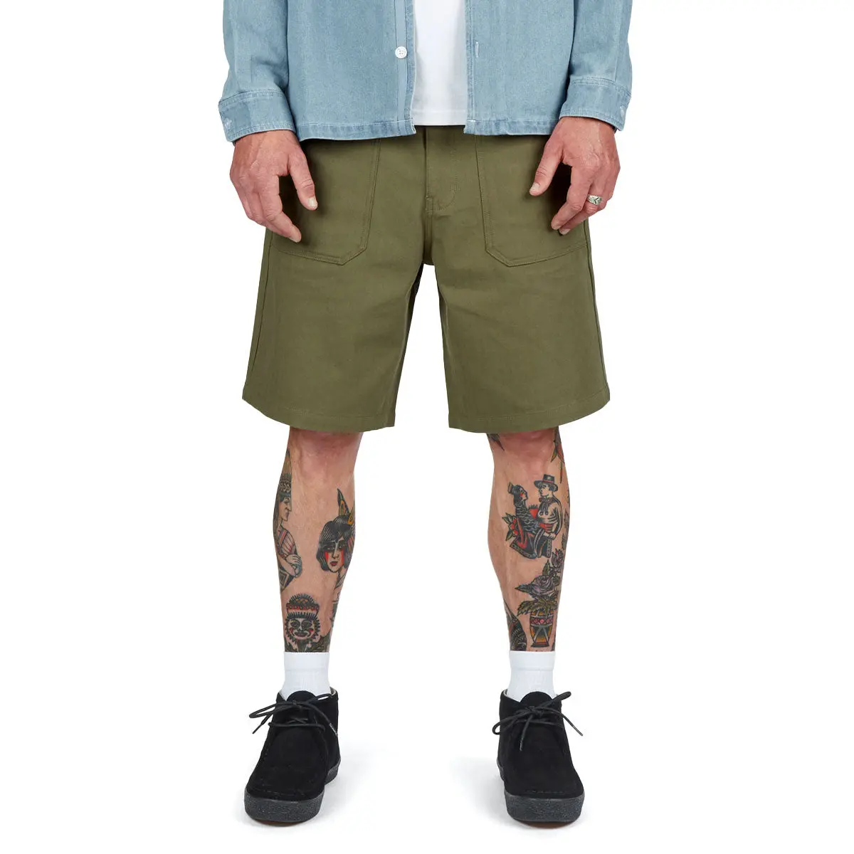 Ccs Surplus Herringbone Shorts - Olive 1