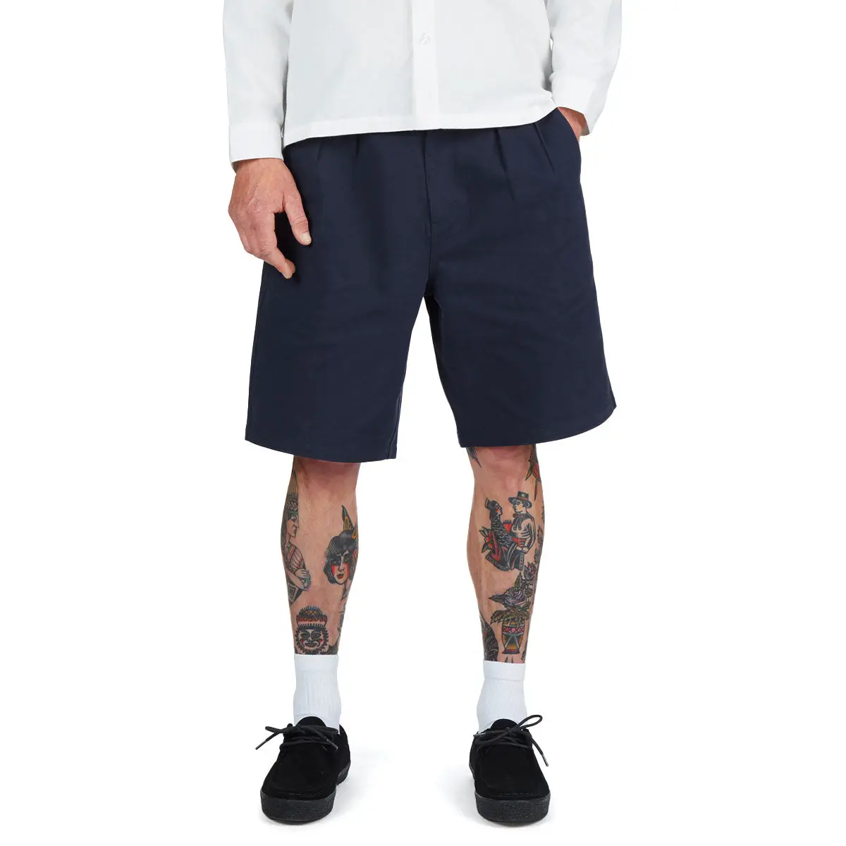 Ccs Pleated Chino Shorts - Navy 1