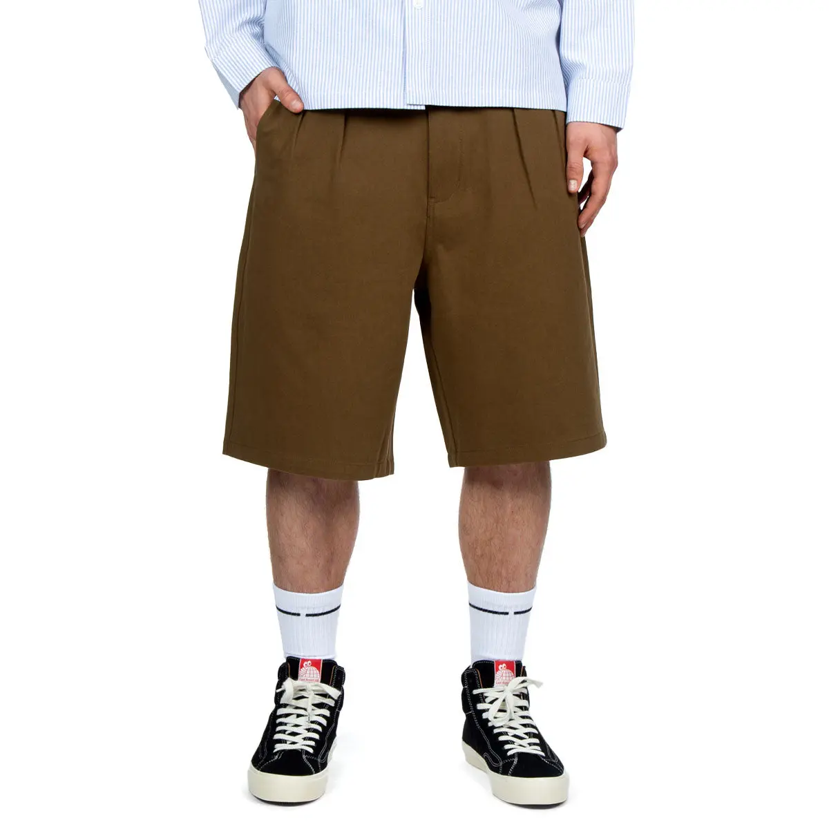 Ccs Pleated Chino Shorts - Brown 1