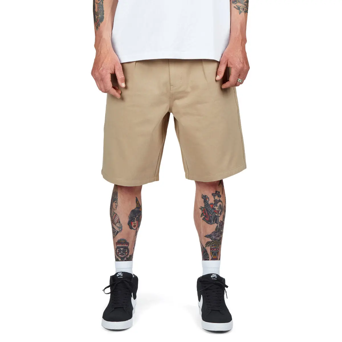 Ccs Pleated Chino Shorts - Khaki 1