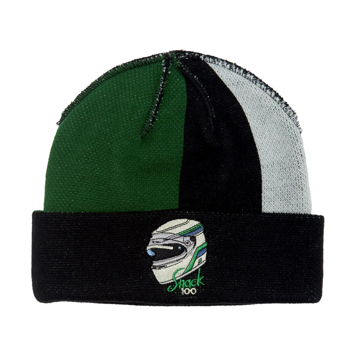 Snack 100 Beanie - Black/Green/White 1