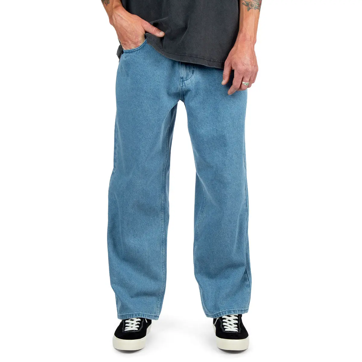 Ccs Baggy Straight Denim Jeans - Rinsed Blue 1