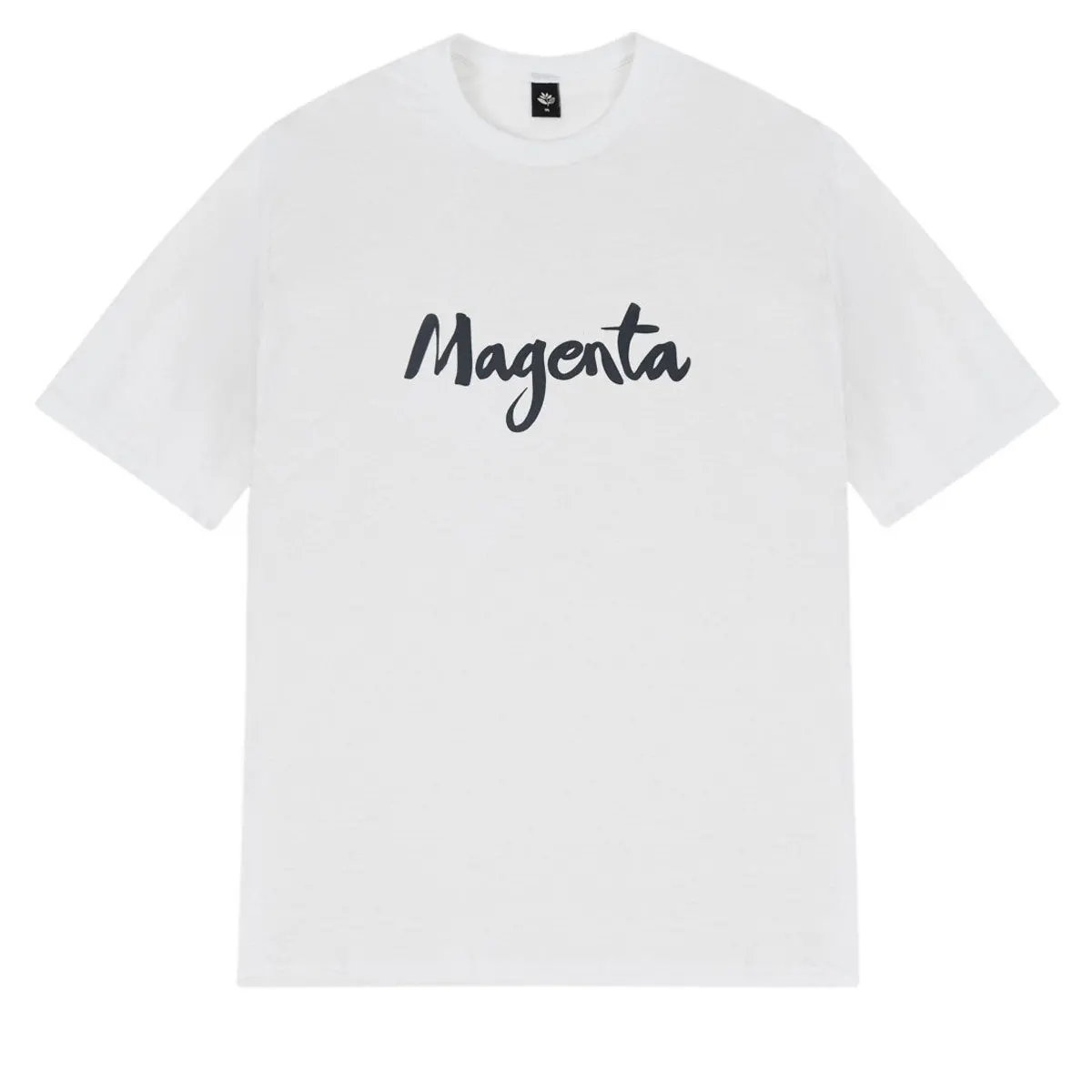 Magenta Script T-Shirt - White 1