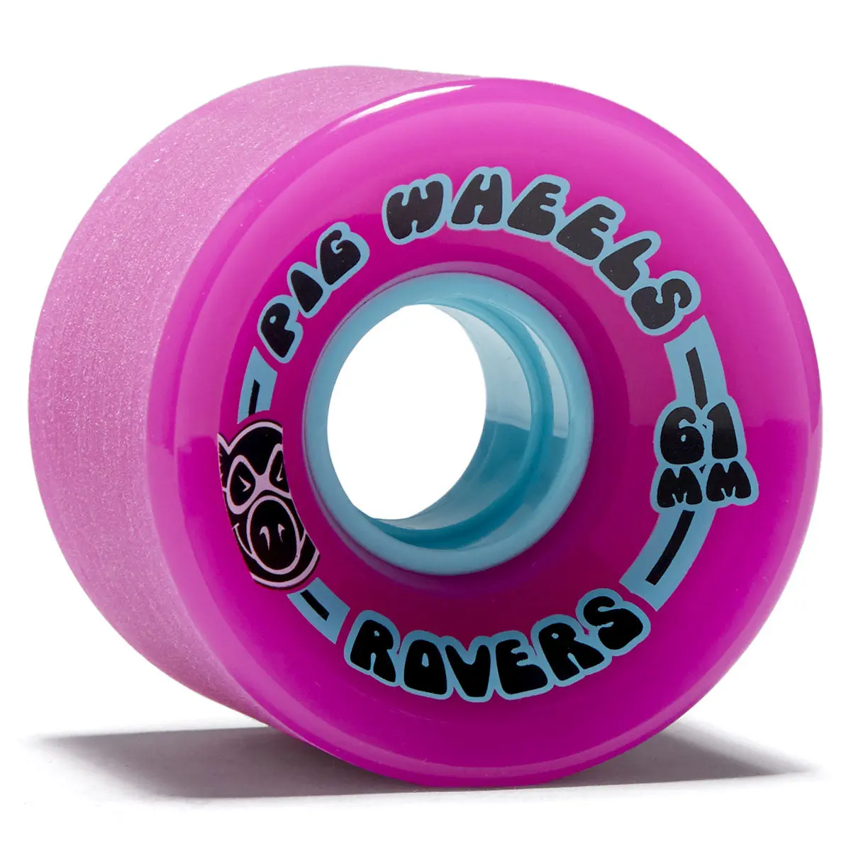 Pig Rover 85A Skateboard Wheels - Pink/Light Blue Core - 61Mm 1