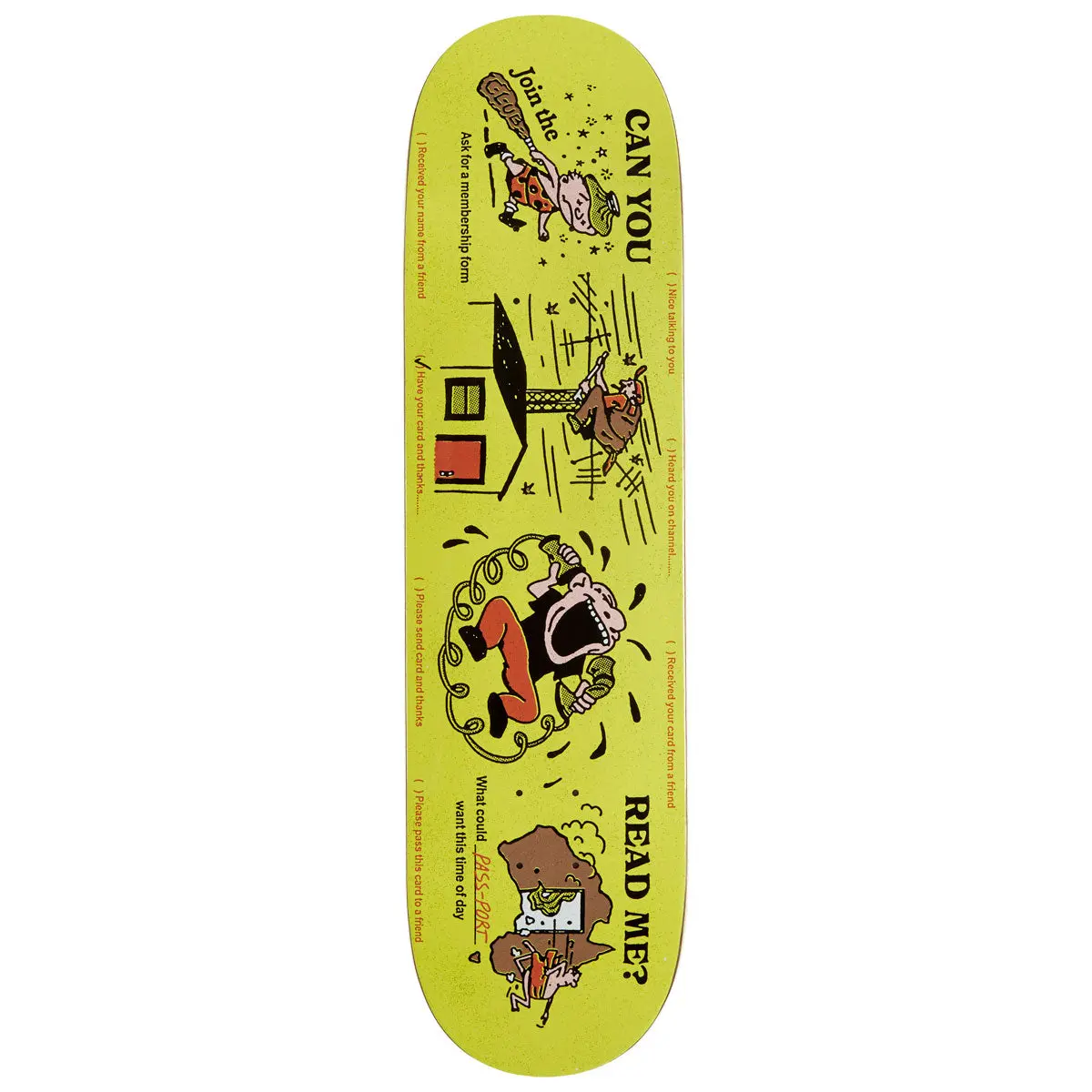 Passport Eyeball Series Can You Read Me Skateboard Deck - 8.25" 1