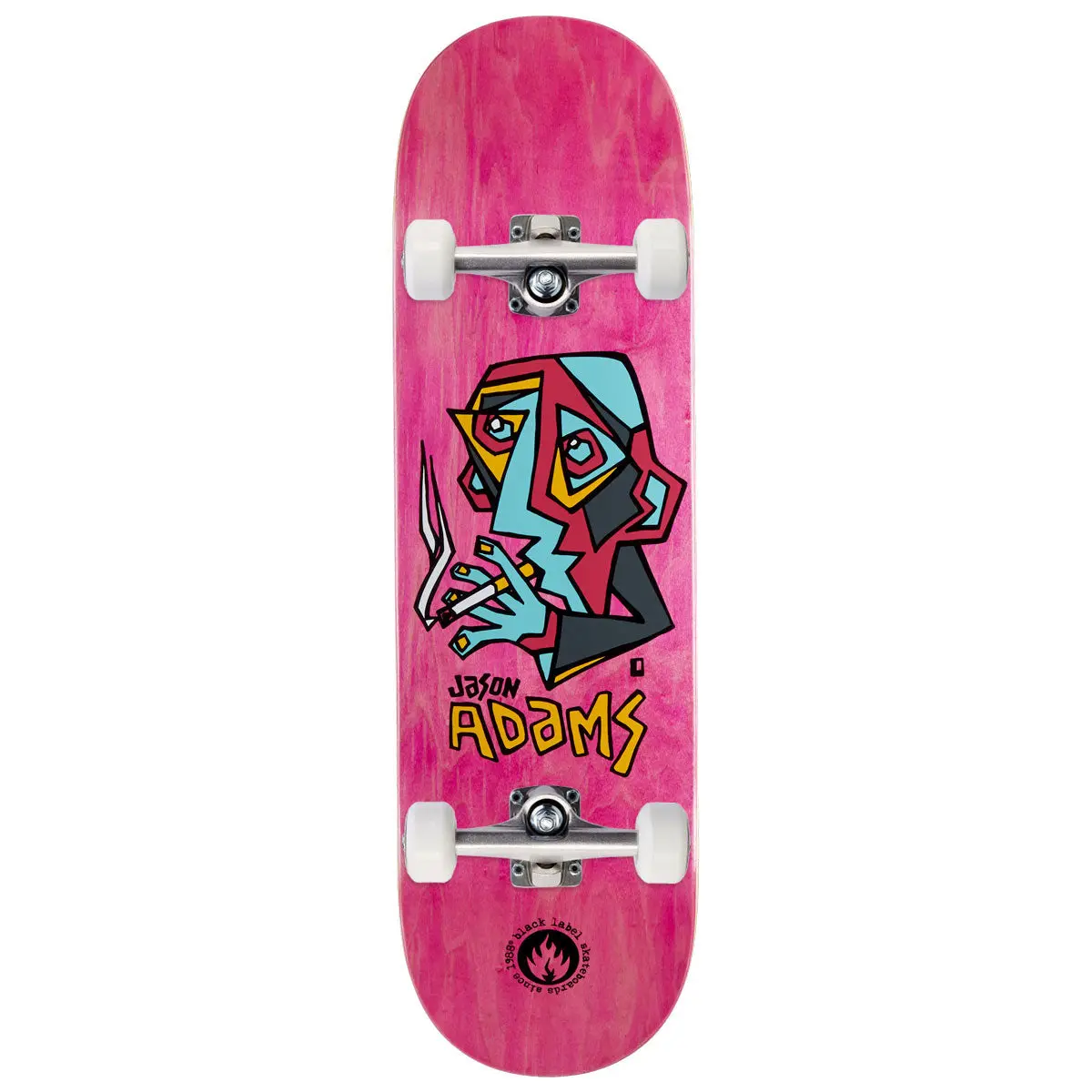 Black Label Jason Adams Smoking Section Skateboard Complete - Assorted Stains - 9.00" 1